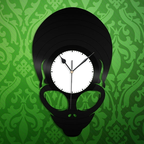 YanGxx Alien Vinyl Wall Clock Unique Souvenir Gift for Friends Home Room Decoration Vintage Design Office Bar Room Home Decor