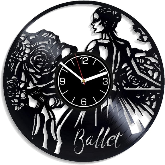 YanGxx Ballet Vinyl Record Wall Clock Performance Dance Clock Ballet Clock Gift for Girl Ballet Home Decoration Ballet Gift Dance Wall Art 12 inch Wall Clock Vintage Ballet Wall Clock Modern