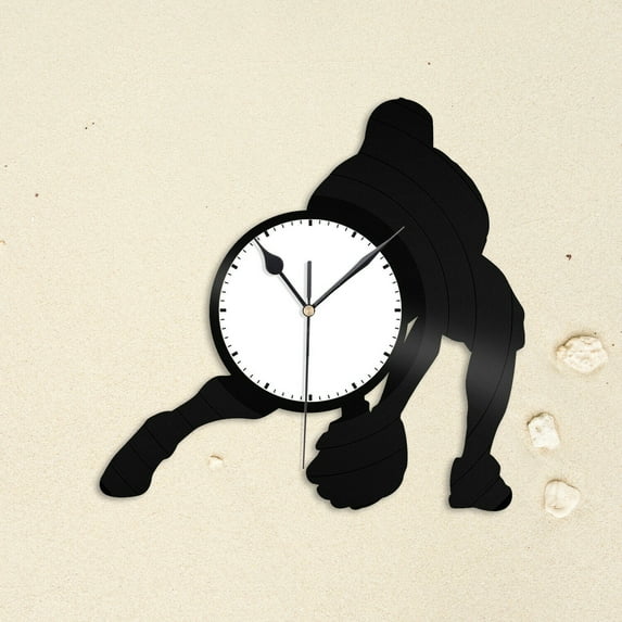 YanGxx Baseball Catcher Vinyl Wall Clock Sports Lovers Gift Home Room Office Decoration Vintage Design Office Bar Room Home Decor