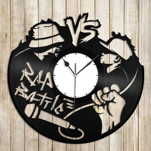 YanGxx Battle Rap Vinyl Wall Clock Unique Gift for Music Lovers Home Room Decoration Vintage Design Office Bar Room Home Decor