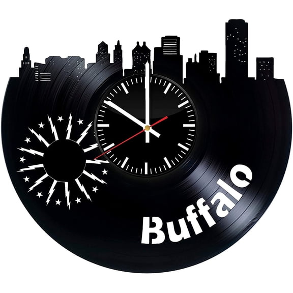 YanGxx Buffalo New York City Art Decor Vinyl Record Wall Clock - Get Unique Bedroom or livingroom Wall Decor - Gift Ideas for Boys and Girls Perfect Element of The Interior Unique Modern Art