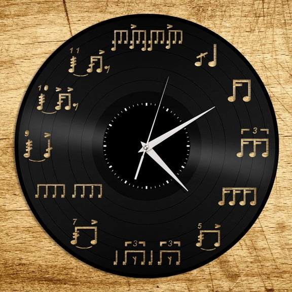 YanGxx Drum Notes Rudiments Clock Vinyl Wall Clock Gift for Friends Home Decoration Vintage Design Office Bar Room Home Decor