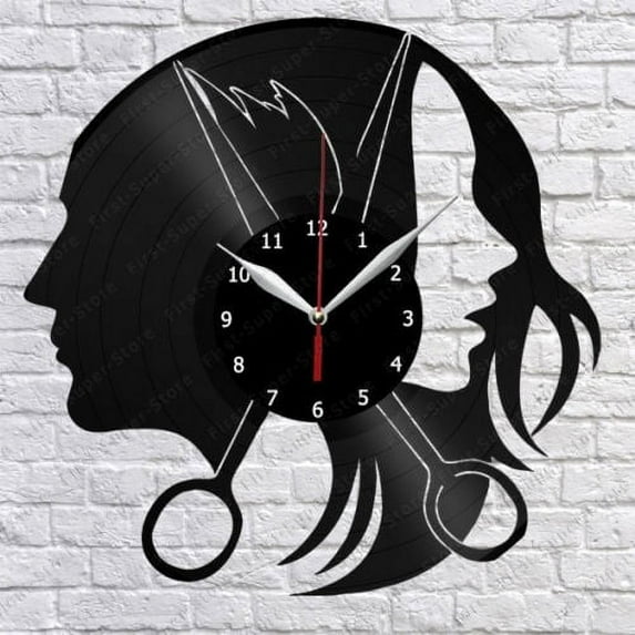 YanGxx Hairdresser Barber Vinyl Record Wall Clock Fan Art Home Decor Vintage Wall Art The Best Gifts for Woman