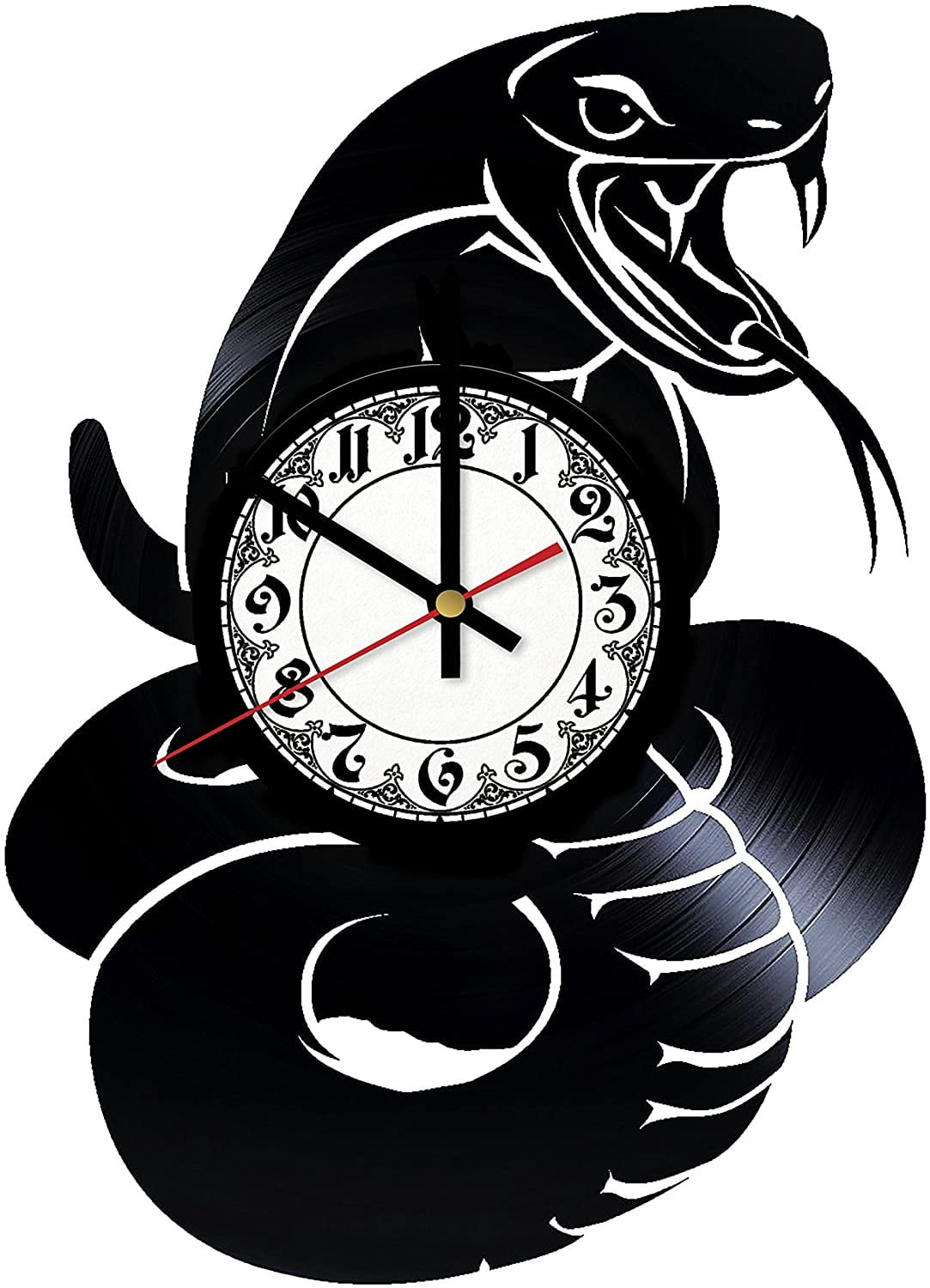 YanGxx Kobra Snake Vinyl Record Wall Clock Snake Wall Clock Home Decor ...