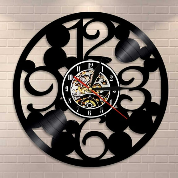 YanGxx Large Numbers Wall Clock Contemporary Kitchen Wall Clock Made Out Of Real Vinyl Record Big Numbers Simple Abstract Clock