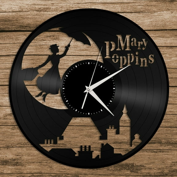 YanGxx Mary Poppins Vinyl Wall Clock Gift for Music Lovers Home Vintage Decoration Vintage Design Office Bar Room Home Decor