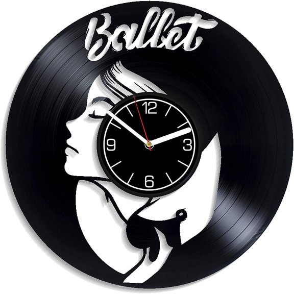 YanGxx Performance Dance Clock Ballet Clock Gift for Girl Ballet Home Decoration Ballet Gift Dance Wall Art 12 inch Wall Clock Vintage Ballet Wall Clock Modern Ballet Vinyl Record Wall Clock