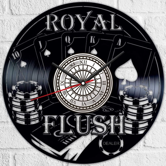 YanGxx Poker Vinyl Record Wall Clock Retro style Wall clock Silent Home Decor Unique Art Special Home Accessories Creative Personality Gift