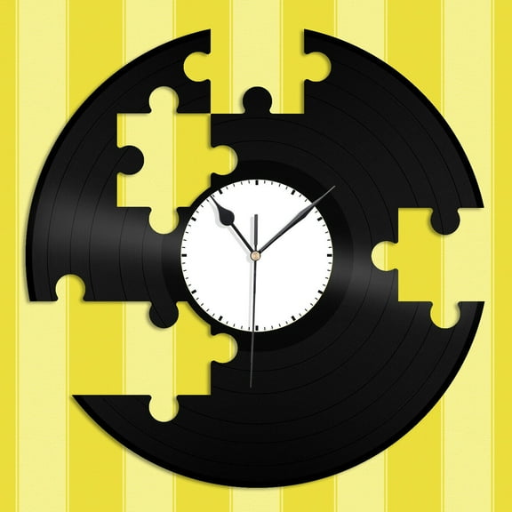 YanGxx Puzzle Clock Vinyl Wall Clock Souvenir Unique Gift for Friends Home Decoration Vintage Design Office Bar Room Home Decor