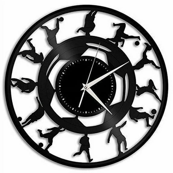YanGxx Soccer Vinyl Wall Clock Sports Souvenir Travel Unique Gift Retro Home Room Decor Vintage Design Office Bar Room Home Decor