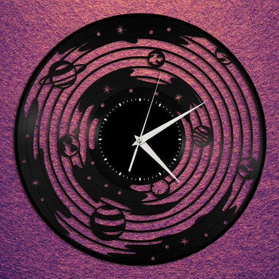 YanGxx Solar System Vinyl Wall Clock Unique Gift for Friends Home Room Decoration Vintage Design Office Bar Room Home Decor
