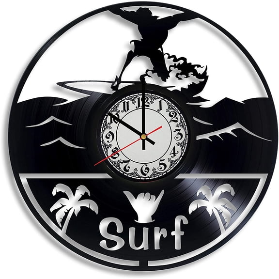 YanGxx Surfing Wall Art - surf Sign, surf Illustration surf Board Wall Clock for Decor Surfer Birthday surf Nursery Decor Wave Decal for Wall Nursery Decor
