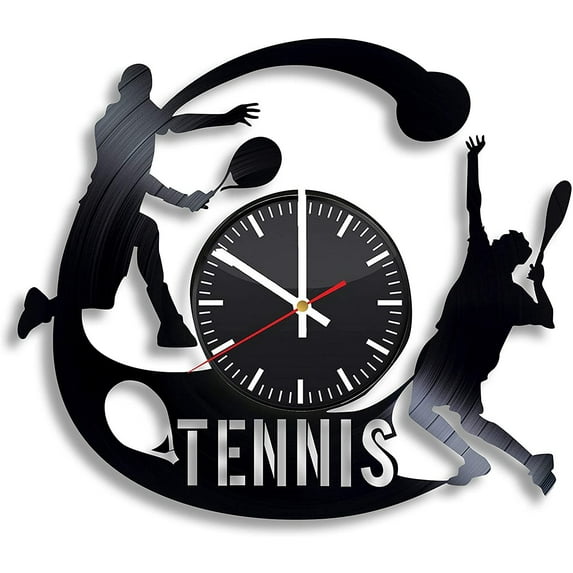 YanGxx Tennis Vintage Black Vinyl Record Wall Clock Wall Art 3D Modern Design Office Bar Room Home Decor Gift