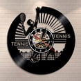 thumbnail image 1 of YanGxx Tennis Wall Clock Tennis Player Silhouette Vinyl Record Wall Clock Vintage Sports Theme Racket Home Decor Tennis Lover Gift Idea, 1 of 6