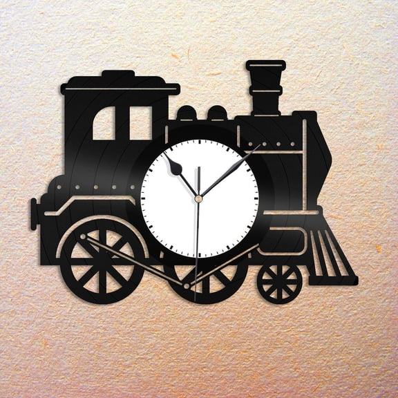 YanGxx Train Vinyl Wall Clock Anniversary Unique Gift for Children Kids Room Decoration Vintage Design Office Bar Room Home Decor