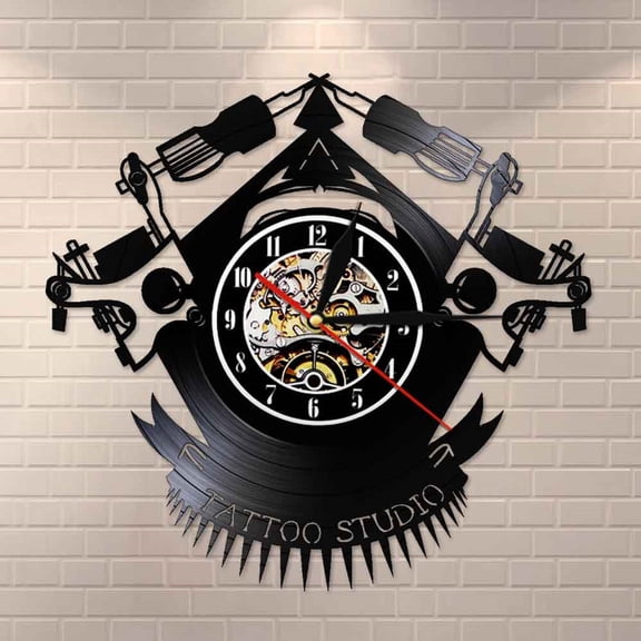 YanGxx Vintage Custom Tattoo Vinyl Record Wall Clock Custom Order Your design Your logo Your Image Personalized Tattoo Shop Vinyl Clock