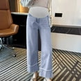 thumbnail image 1 of YanHong Maternity Pants Jeans Spring and Fall Maternity High Waist New Fashion Solid Full Length Pants Blue M, 1 of 3