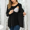 thumbnail image 1 of YanHong Nursing Tops Plus Size Long Sleeve Nursing Tops for Breastfeeding on Built-in Bra Long Bandage Sleeve Breast-Feeding Pregnant Woman Nursing Blouse Tops Black XXL, 1 of 9