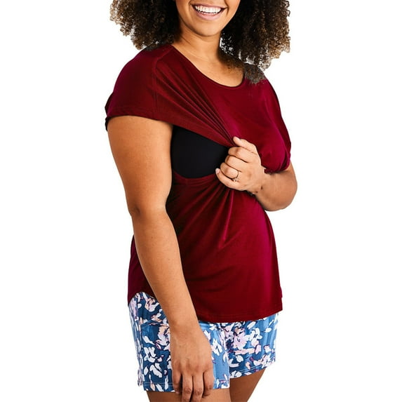 YanHong Nursing Tops Plus Size Spring Summer Cotton Plus Size Women's Sleeveless Solid Round Neck Sexy Casual Tops Maternity Tank Tops Red XL