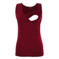 thumbnail image 1 of YanHong Nursing Tops Plus Size Spring Summer Nursing Tops for Breastfeeding on Women's Solid Color Lactation T-shirt Tops V-Neck Tank Blouses Red XXL, 1 of 4