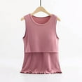thumbnail image 1 of YanHong Nursing Tops Plus Size Spring Summer Nursing Tops Built-in Bra Cotton Women Solid Color Breast Feeding Pregnant Nursing T-Shirt Blouse Sleeveless Round-Neck Tank Tops Red L, 1 of 3