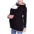 thumbnail image 1 of YanHong Nursing Tops Winter Long Sleeve Plus Size 3x Fashion Women's Long Sleeve Breastfeeding Blouse Tops Multi Functional Kangaroo Hoodie Tops Parenting Bag Hoodie Black S, 1 of 3