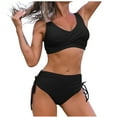 thumbnail image 1 of YanHoo 2 Piece Bikini Swimsuits for Women Sexy V Neck Twist Front High Waist Bikini Sets Tummy Control Ruched Bathing Suit Hawaiian Tropical Print Two Piece Swimsuits, 1 of 6