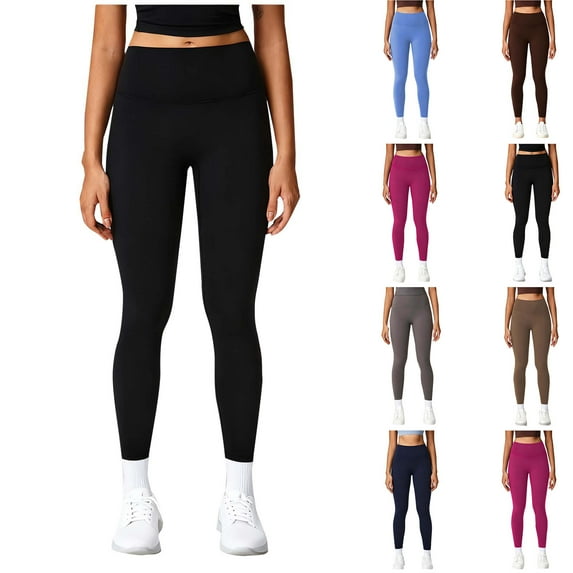 YanHoo 2026 Leggings for Women - High Waisted Tummy Control Yoga Pants for Workout Gym Leggings Stretchy Non See Through Running Pants Dark Blue,XL