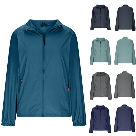 YanHoo 2026 Sun Protection Hoodie,Women Long Sleeve Lightweight Breathable Jacket UPF 50+ Fishing Hiking Outdoor UV Shirt Blue,XXL