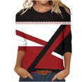 thumbnail image 1 of YanHoo 3/4 Sleeve Blouses for Women Plus Size 3/4 Sleeve Tunic Tops Color Block Print Pullover Shirts Casual Crewneck Sweatshirts 2025 Walmart Prime Sales, 1 of 6
