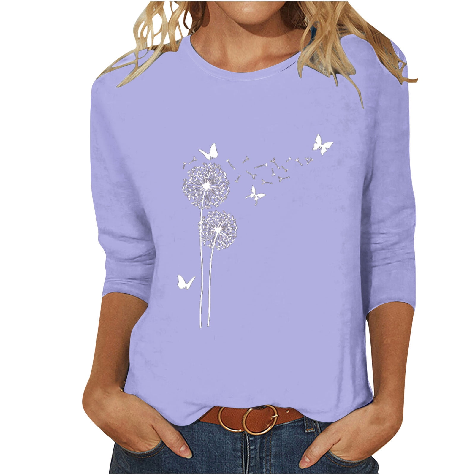 Artistic Print 3/4 Sleeve Top main image 1