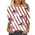 thumbnail image 1 of YanHoo 3/4 Sleeve T Shirts for Womens Funny 4th of July Shirt 3/4 Sleeve Tops Patriotic American Flag Shirts Crewneck Sweatshirts USA Flag Graphic 2026 Trendy Blouse Tee Sales Gifts, 1 of 5