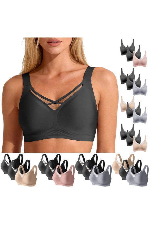3PC Womens Plus Size Jelly Bras Seamless Wireless Push Up Bra No Underwire Full Coverage Bralettes Comfort Soft Everyday Bra