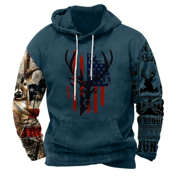 YanHoo Aztec Cowboy Hoodies for Men Fashion Hoodies Sweatshrits Sherpa Lined Western Aztec Ethnic Hooded Casual Long Sleeve Vintage Pullover Fall Winter Fleece Sweater Walmart Clearance
