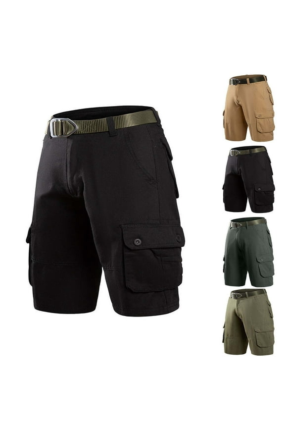 Big & Tall Mens Cargo Shorts with Multi Pockets No Belt Casual Sweat Shorts Elastic Waist Athletic Workout Gym Jogger Shorts Dark Gray,30