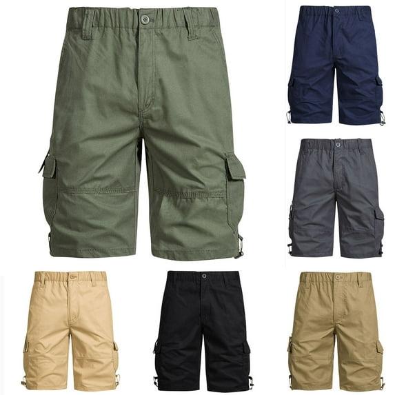 YanHoo Big and Tall Mens Cargo Shorts Loose Fit Twill Cargo Short with Multi Pockets Cotton Casual Outdoor Hiking Work Shorts for Men Navy,XXXL