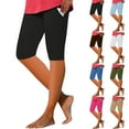 thumbnail image 1 of YanHoo Capri Leggings for Women Slim Fit Knee Length Yoga Capris Casual Workout Cropped Pants with Pockets, 1 of 7