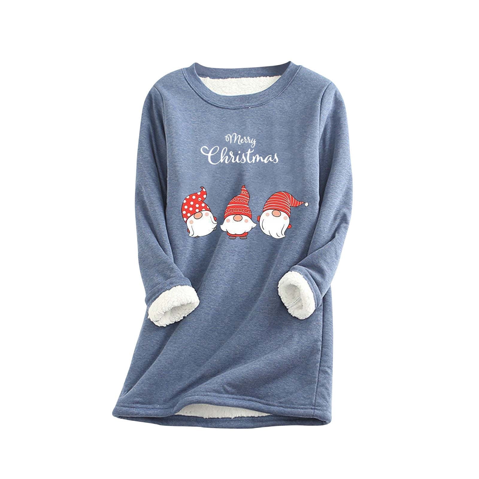 YanHoo Christmas Fleece Tops for Girls Lightweight Fuzzy Fleece Sweater