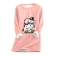 YanHoo Christmas Tops Women's Plus Size Thermal Tops Pullover Crewneck