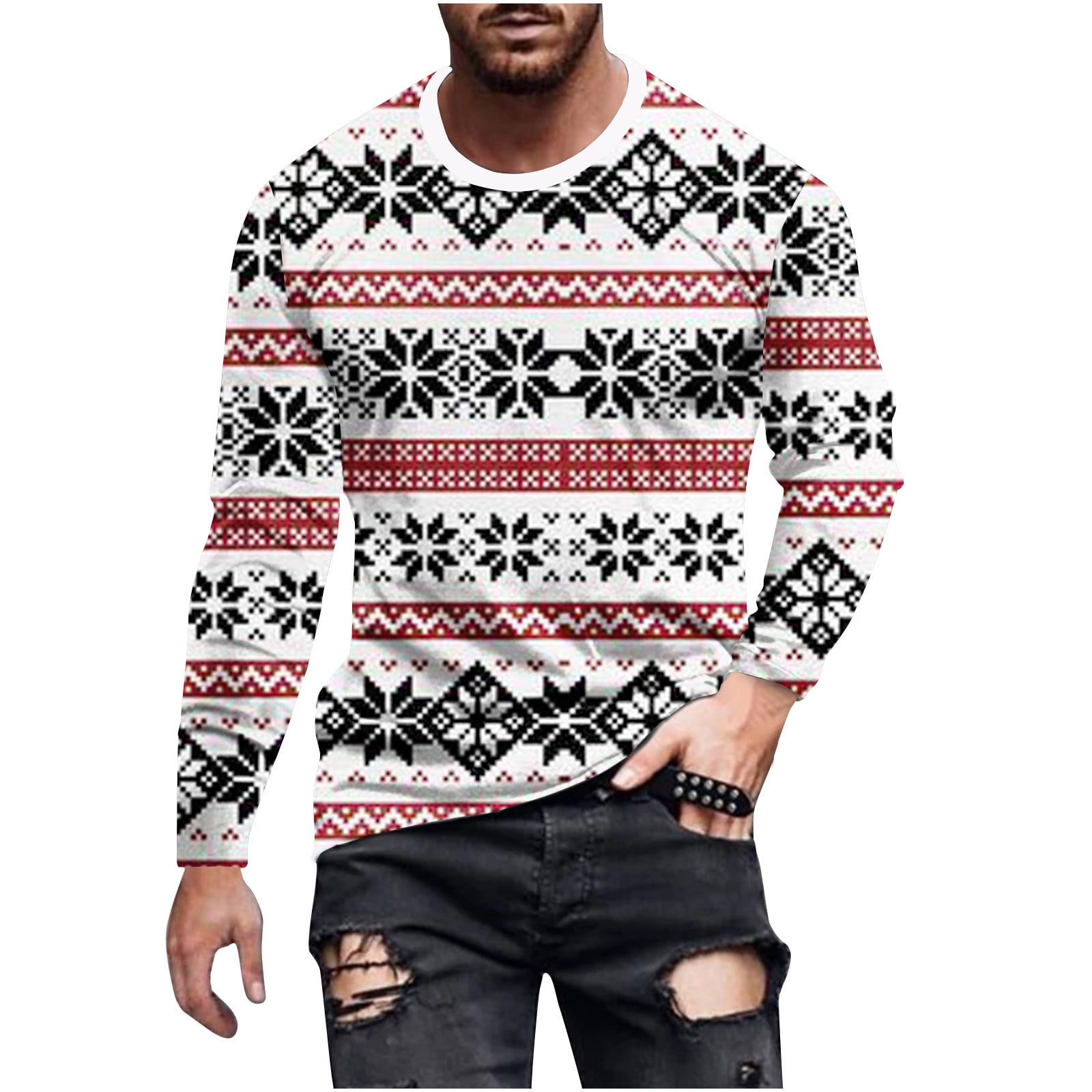 YanHoo Christmas Tops for Men 2023 Big and Tall Christmas T Shirts for