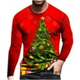 thumbnail image 1 of YanHoo Christmas Tshirt Men Christmas 3D Printed Long Sleeve T-shirts Beach Christmas Mens Tshirt Ugly Christmas Vacation Pullover Tee Xmas Santa, 1 of 3