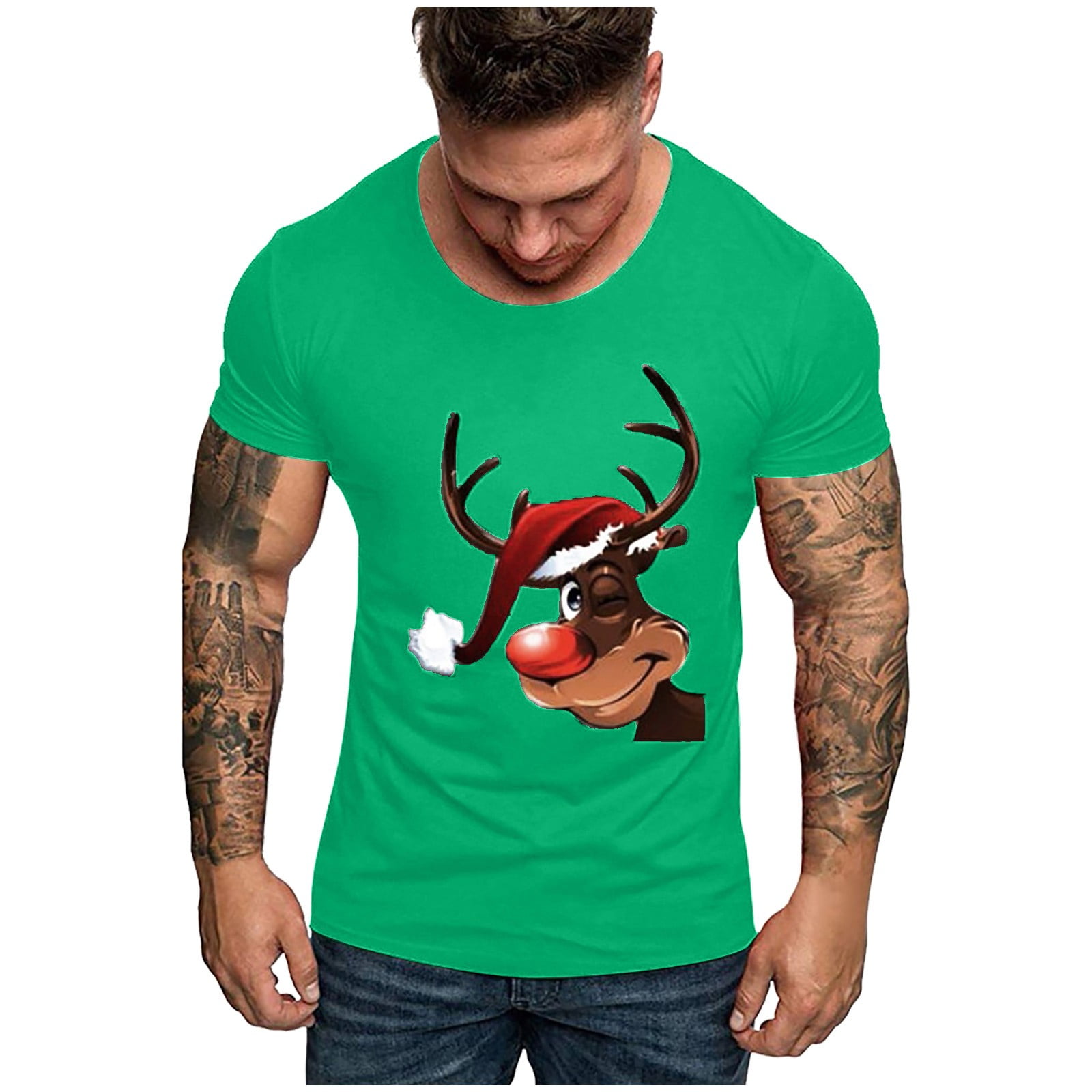 Shirt for Men Ugly 2023 Christmas Tee 3D Photo-Realistic Xmas