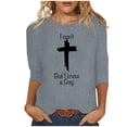 thumbnail image 1 of YanHoo Easter 3/4 Sleeve Shirts for Women Plus Size Ladies Easter Shirts Christian 3/4 Sleeve Tunic Tops Pullover Tee Cute Bunny Easter Eggs Graphic T-Shirt, 1 of 5