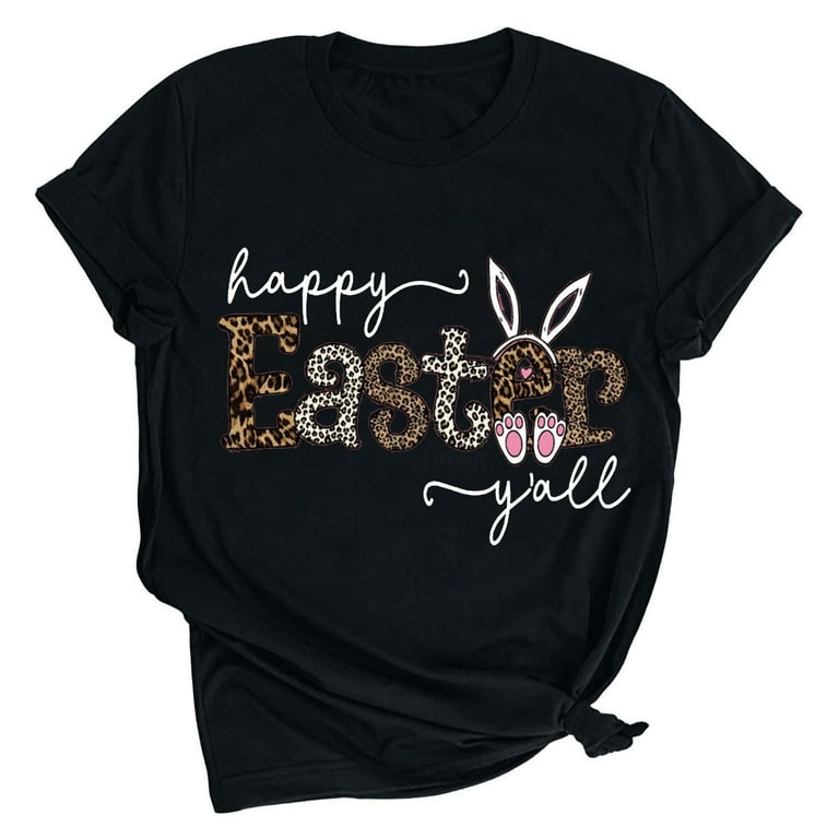 Easter Cute Gift For Her Mom Teen Girls Wife Leopard Bunny T-Shirt Easter Cute Gift For Her Mom Teen Girls Wife Leopard Bunny T-Shirt