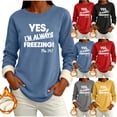 thumbnail image 1 of YanHoo Fleece Sweatshirt for Women Trendy Letter Print Crewneck Pullover Tops Fall Casual Loose Fit Sweatshirts, 1 of 7