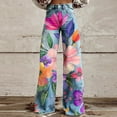 thumbnail image 1 of YanHoo Floral Printed Jeans for Women Wide Leg Baggy Jeans Y2K Mid Waist Distressed Vintage Straight Leg Denim Pants Purple,M, 1 of 6