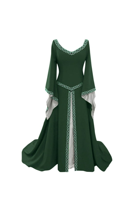 Halloween Costumes Woman 2025 Renaissance Dress Lace Up Maxi Dresses Women Medieval Dress Plus Size Witch Costume for Women Halloween Costumes Ren Fairy Dress