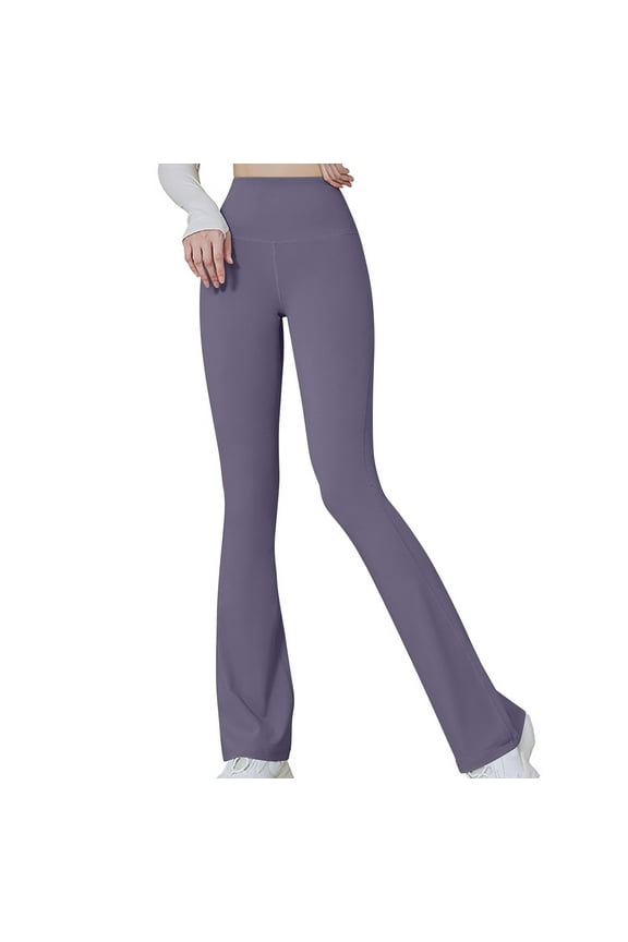 High Waisted Flare Leggings for Women Tummy Control Mini Flare Yoga Pants Casual Workout Gym Leggings Soft Lounge Bell Bottom Pants Ladies Leggings