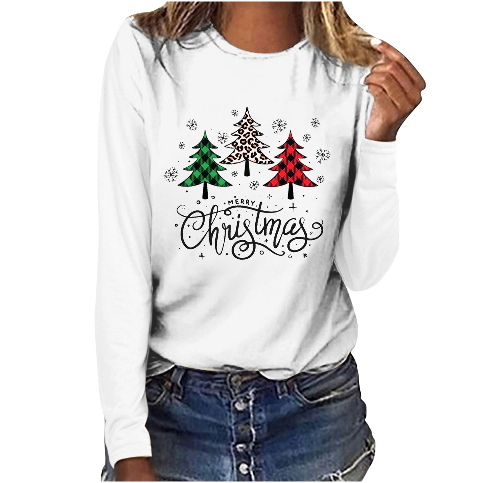 YanHoo Holiday Blouses for Women Christmas Shirt Women Merry Christmas Blouses For Christmas