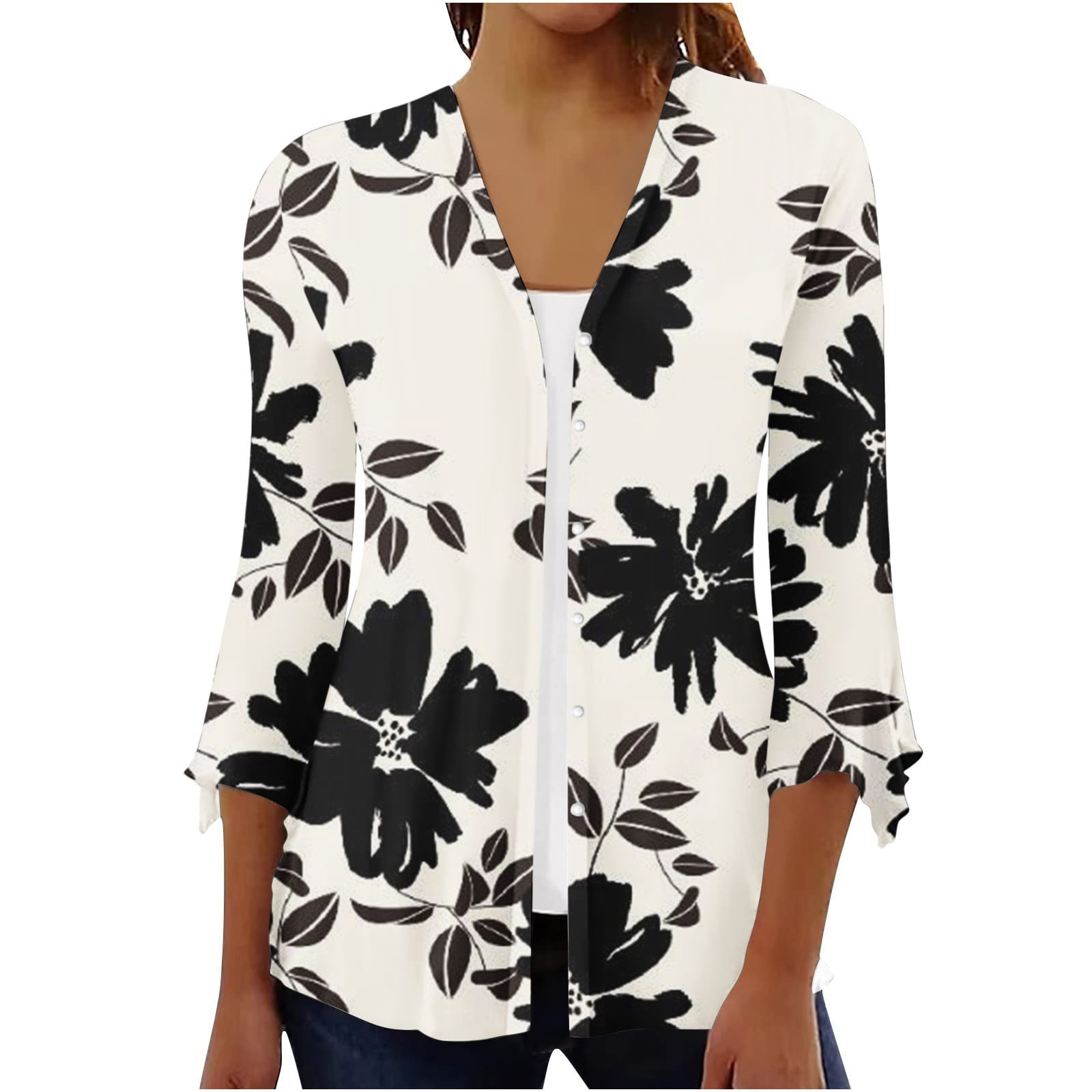 Teacher Cardigan ASDFVBKG Cardigan Sweaters For Women 3/4 Sleeve